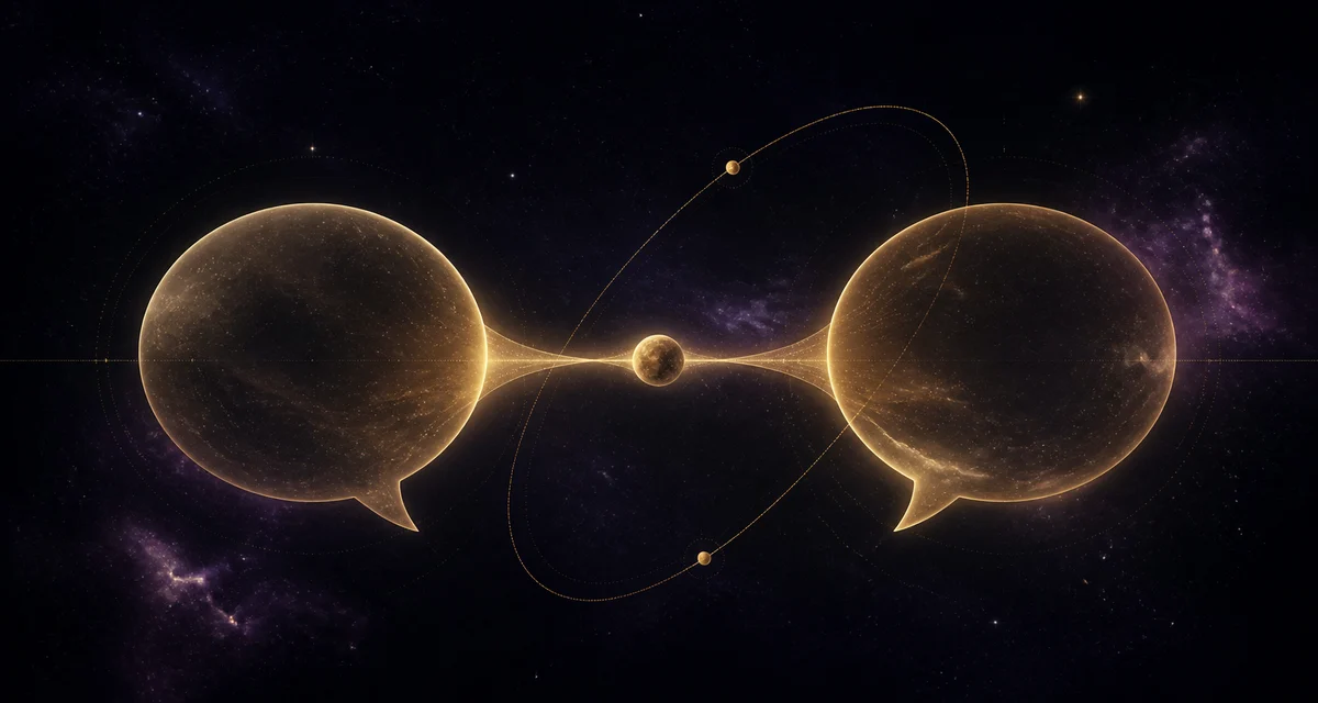 Celestial timing illustration for important conversation