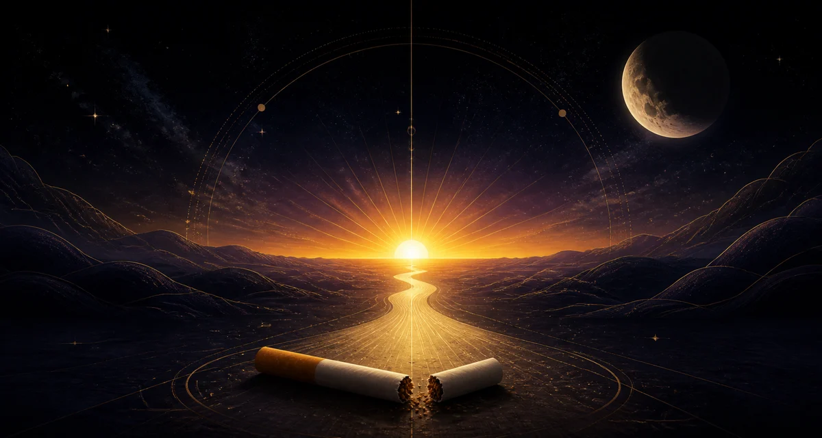 Celestial timing illustration for smoking quit date
