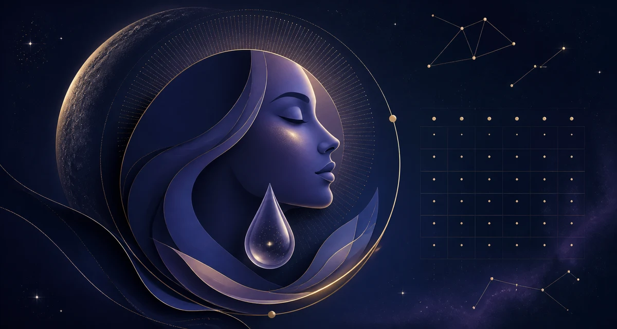 Celestial timing illustration for a facial or skin treatment
