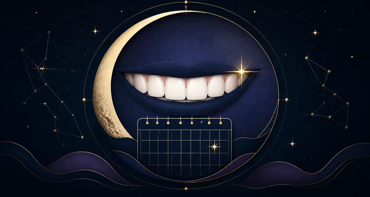 Celestial timing illustration for teeth whitening