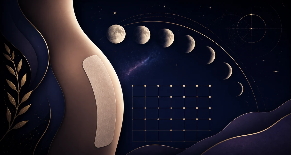 Celestial timing illustration for waxing or temporary hair removal