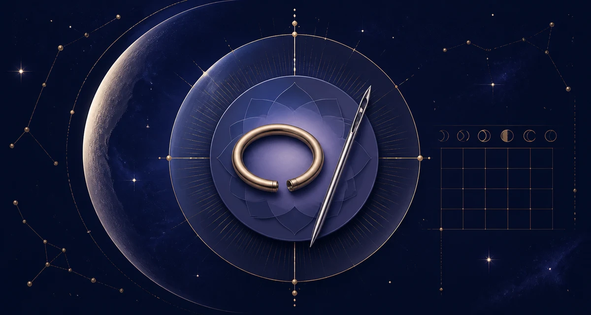 Celestial timing illustration for a body piercing