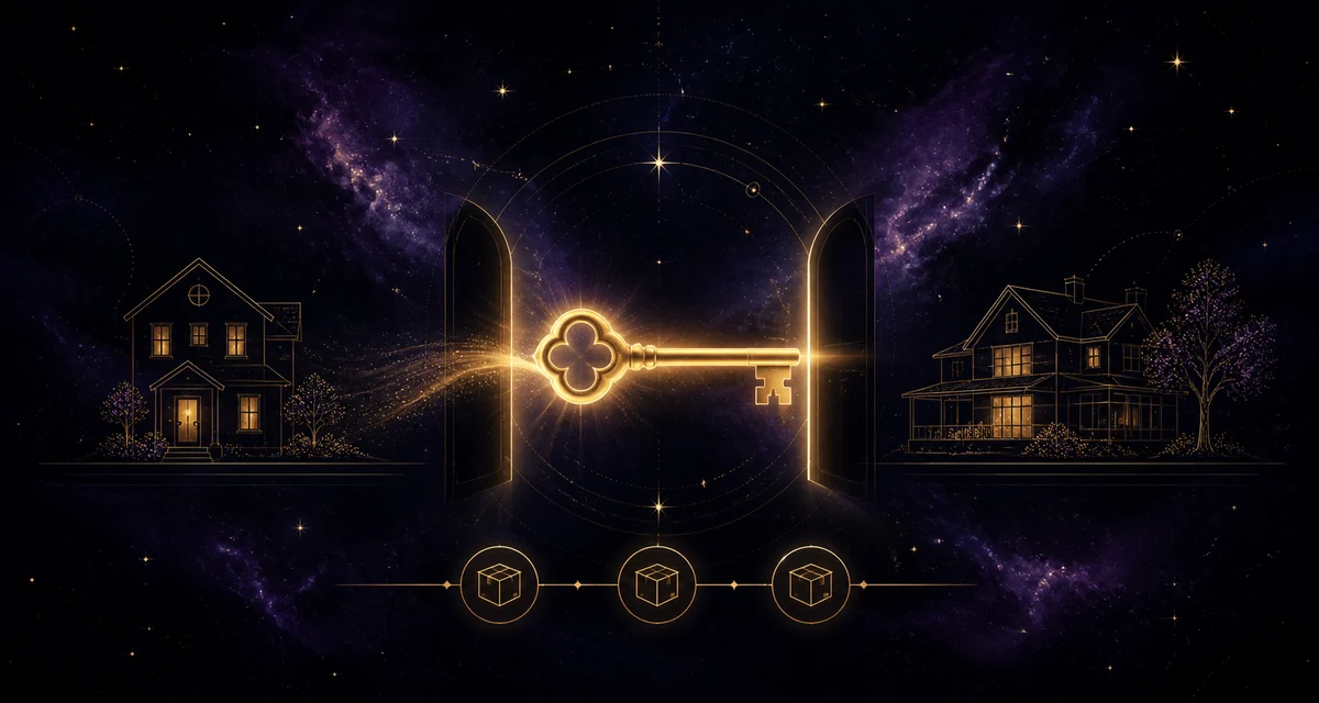 Celestial timing illustration for moving into a new home
