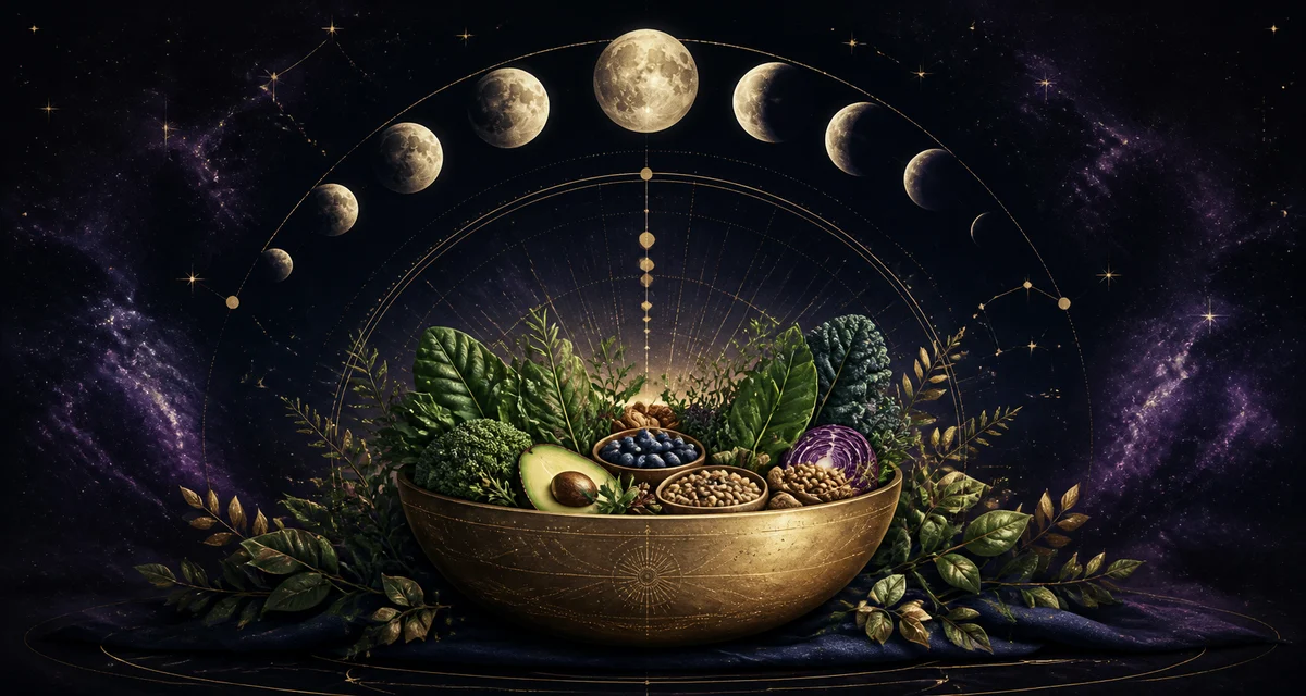 Celestial timing illustration for weight-management routine