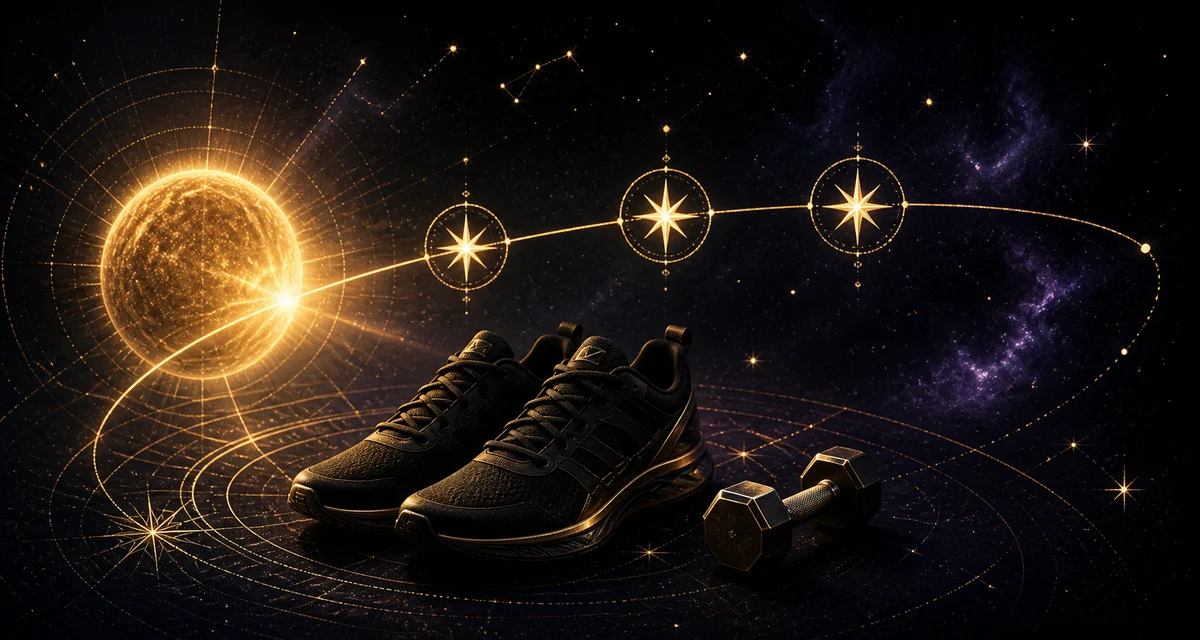 Celestial timing illustration for exercise routine