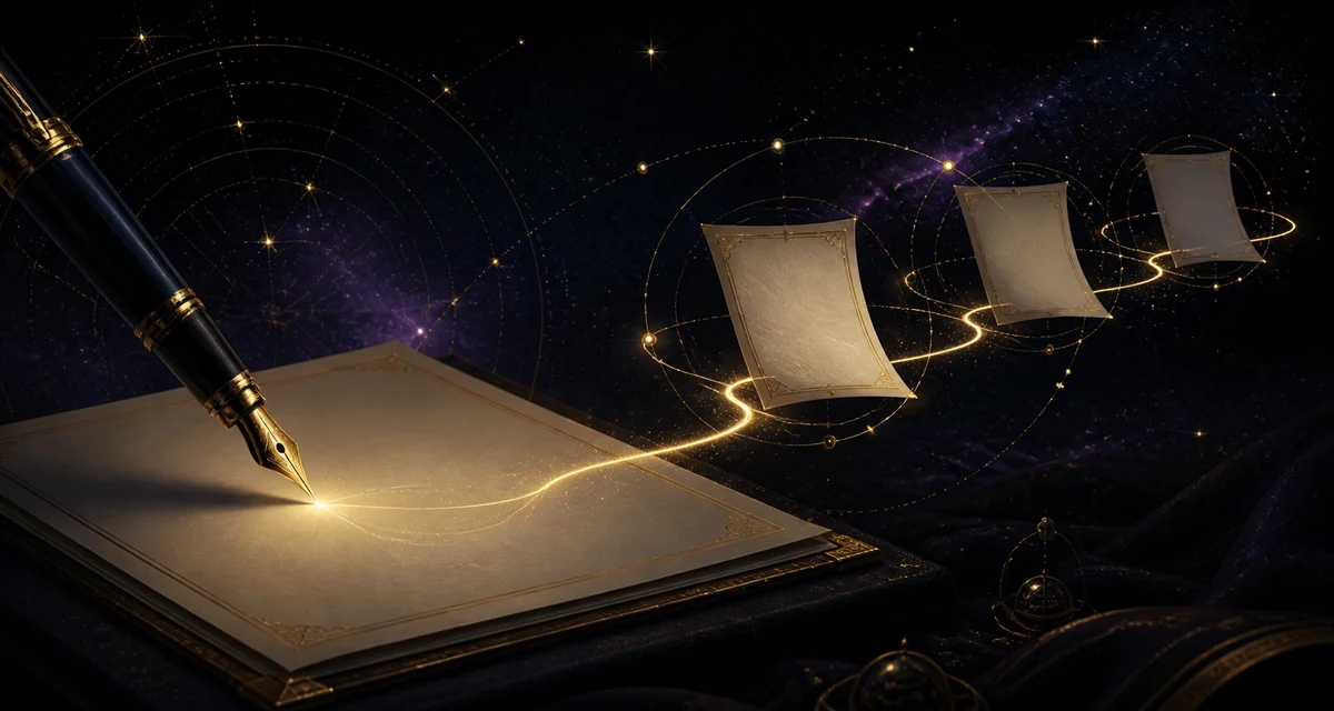 Celestial timing illustration for writing project