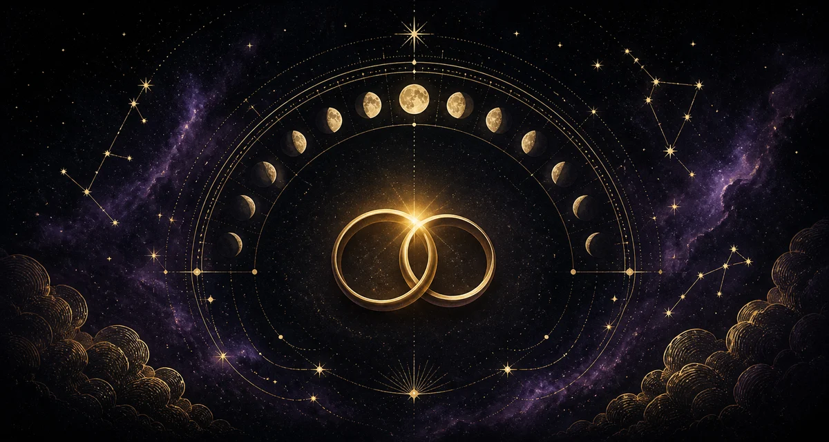 Celestial timing illustration for wedding ceremony